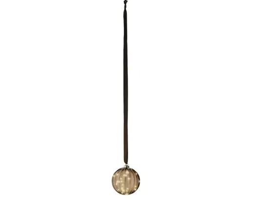 Kula Szklana Wisząca LED 14cm – Lampka Świąteczna na Baterie z Timerem Lumineo Bursztynowa / Brązowa