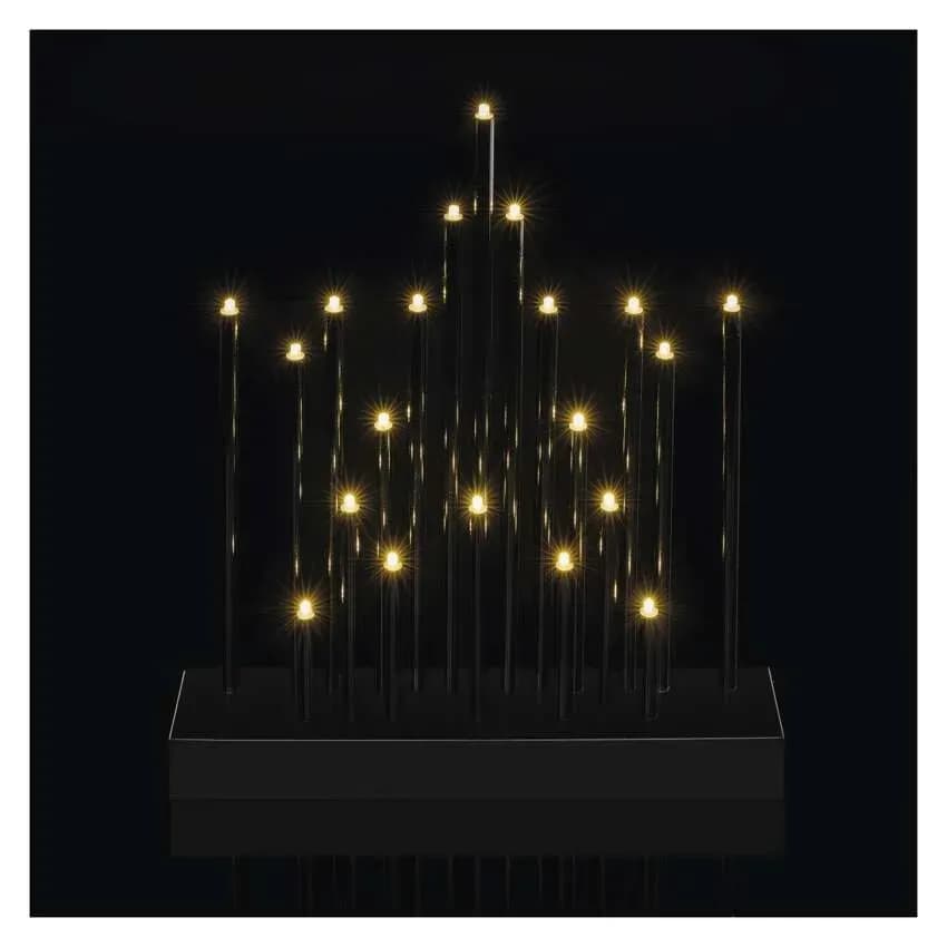 EMOS Świecznik Adwentowy LED Czarny 20 LED (Ciepła Biel)