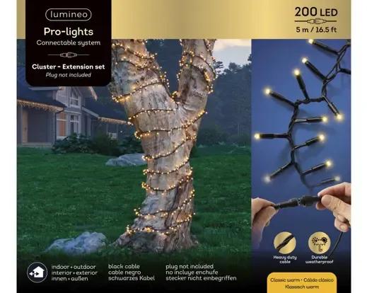Zestaw Przedłużający Jeżyki LED 200 LED 5m – Classic Warm (Klasyczny Ciepły) Czarny Przewód