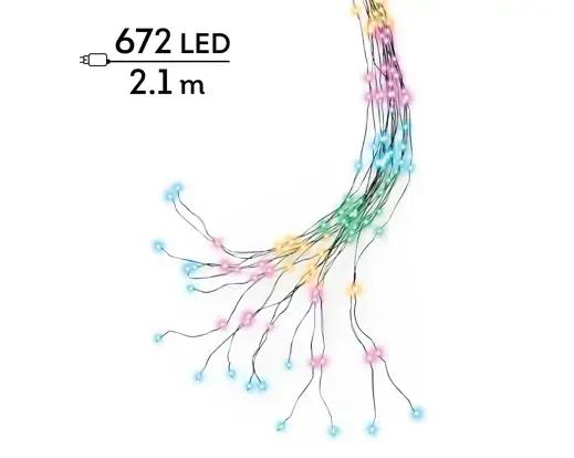 Lampki Choinkowe Micro Wire 672 LED 210cm – Multikolor z Efektem Błysku (Flashing)