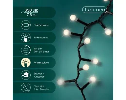 Lampki Choinkowe Kulki 350 LED Lumineo Cherry Compact Twinkle 7,5m Ciepła Biel