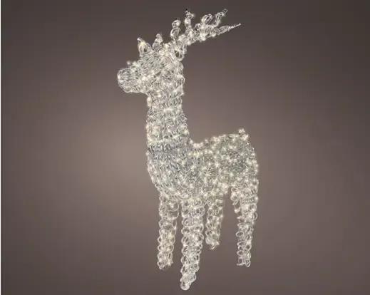 Elegancki Renifer Świecący 3D 800 LED 104cm – Warm White (Twinkle) Srebrny Stelaż
