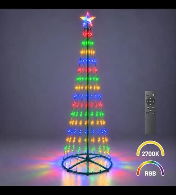 Choinka LED 2,5m 365 LED RGB + 2700K Pilot IP44 Zielona Eko-Light