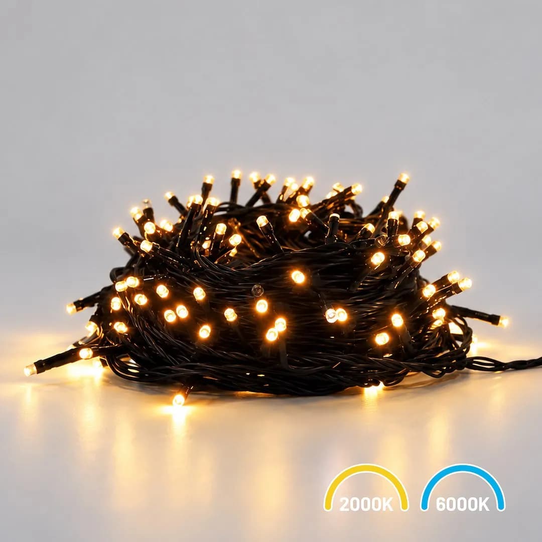 LAMPKI CHOINKOWE 2w1 LED ŁAŃCUCH ŚWIETLNY MULTI-BARWA (2000K - 6000K)