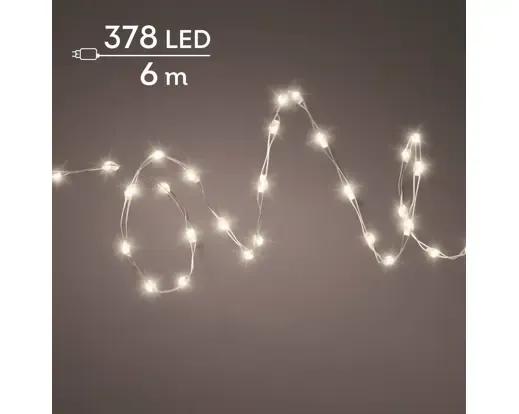 DRUCIKI CHOINKOWE STRING LIGHTS TWINKLE 378 LED – LAMPKI 6m Z TIMEREM (SREBRNY DRUCIK)