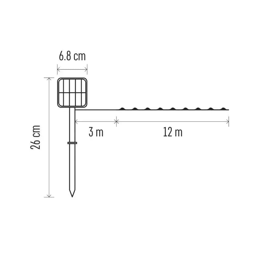 EMOS Solarny Drucik Świetlny NANO 120 LED 12m (Ciepła Biel)