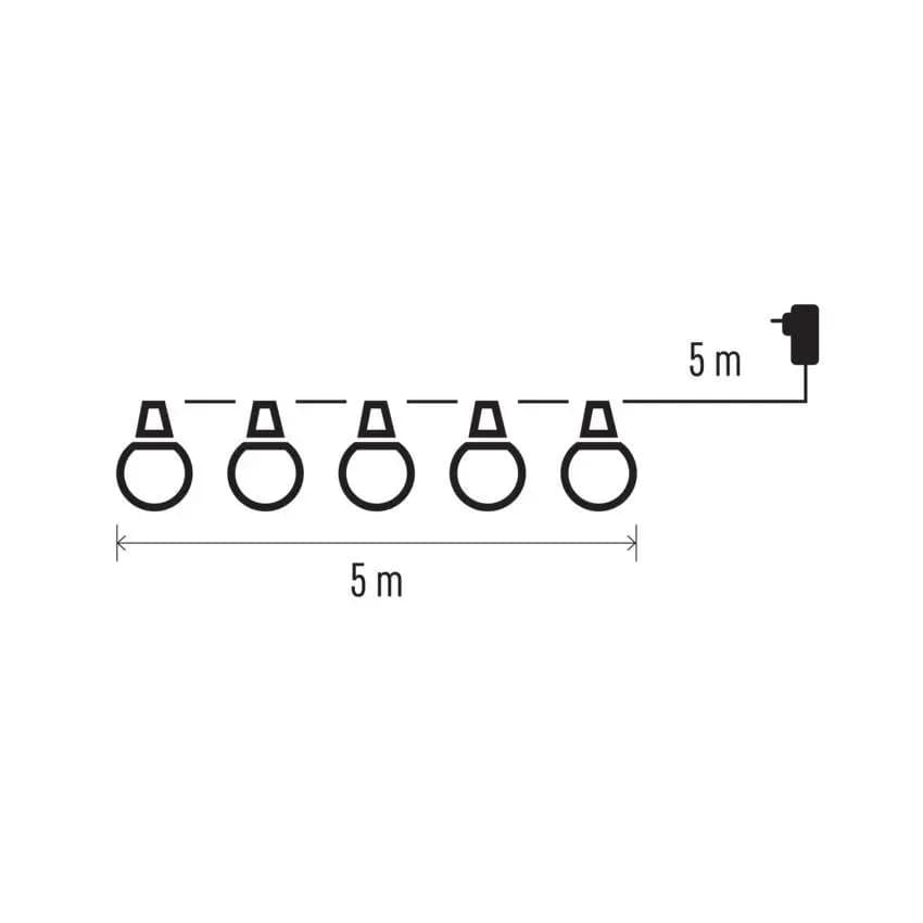 EMOS Girlanda Ogrodowa LED Party Bulbs 10 Żarówek 5m (Ciepła Biel)