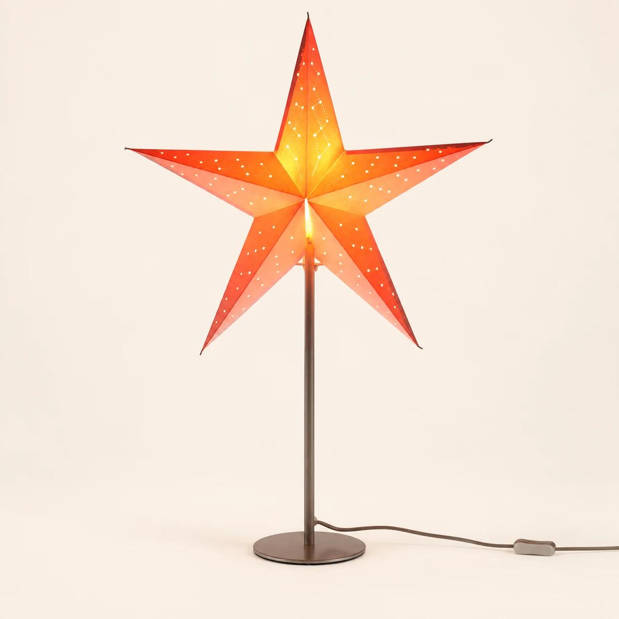PAPIEROWA GWIAZDA ADWENTOWA NA STOJAKU 65cm – ELEGANCKA LAMPA E14