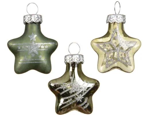 Szklane Bombki Choinkowe Decoris – Mini Gwiazdki, Tuba 16 szt.