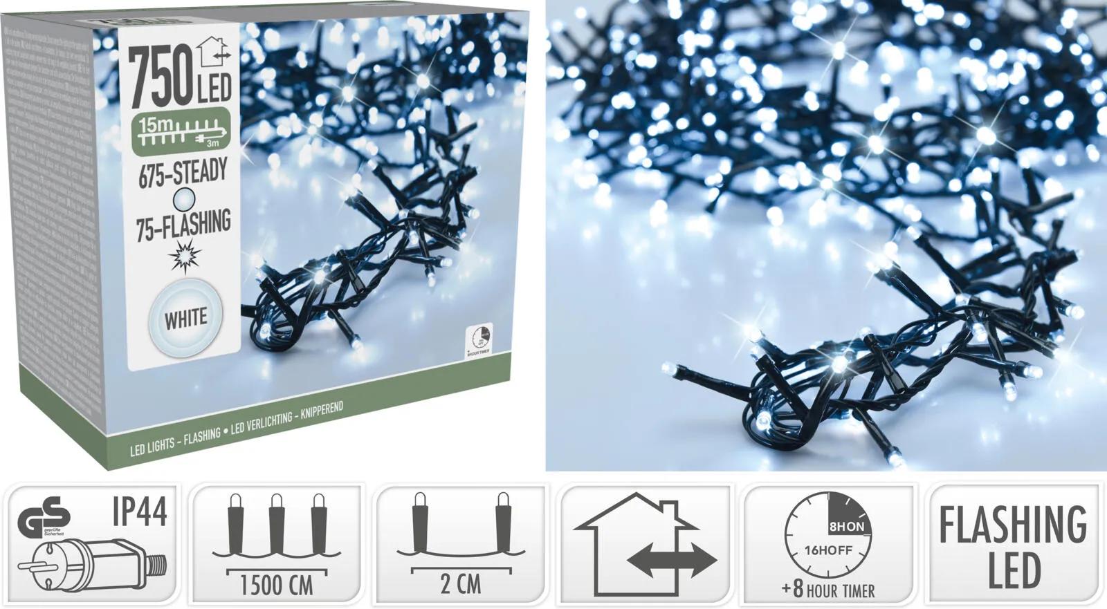 ŚWIĄTECZNE LAMPKI LED "SNAKE LIGHTS" – 15m / 750 LED FLASH