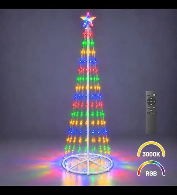 Choinka LED 2,5m 365 LED RGB + 3000K Pilot IP44 BIAŁA Eko-Light