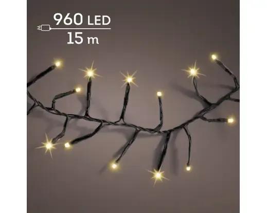 GĘSTE LAMPKI CHOINKOWE 960 LED – SOFT GOLD (15m) Z TIMEREM I PROGRAMATOREM