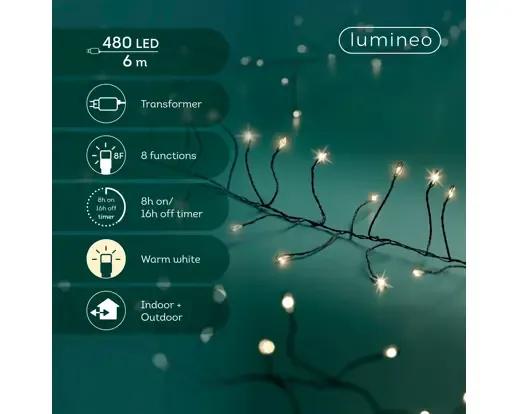 DRUCIKI CHOINKOWE COMPACT TWINKLE 480 LED – GĘSTE LAMPKI 6m Z TIMEREM (CZARNY PRZEWÓD)
