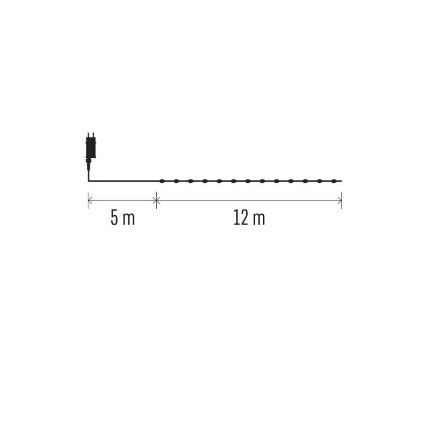 Lampki Choinkowe Druciki EMOS Drop Łezki 120 LED – 12m, Ciepła Biel (z Timerem)