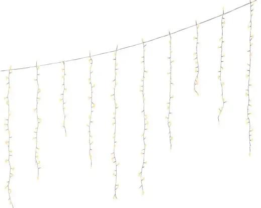 Kurtyna Sople Lumineo Compact Icicle 256 LED 3,75m Ciepły Biały Łączone Biały Kabel Timer IP44