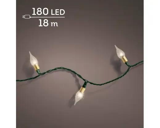 Lampki Choinkowe 180 LED Vintage Lights 18m – Ciepła Biel (Twinkle) Zielony Przewód