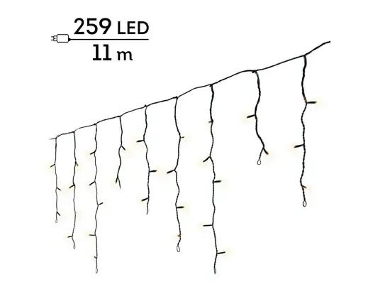 Kurtyna Sople Lumineo Icicle Twinkle 259 LED 11m Ciepły Biały Czarny Kabel Timer IP44