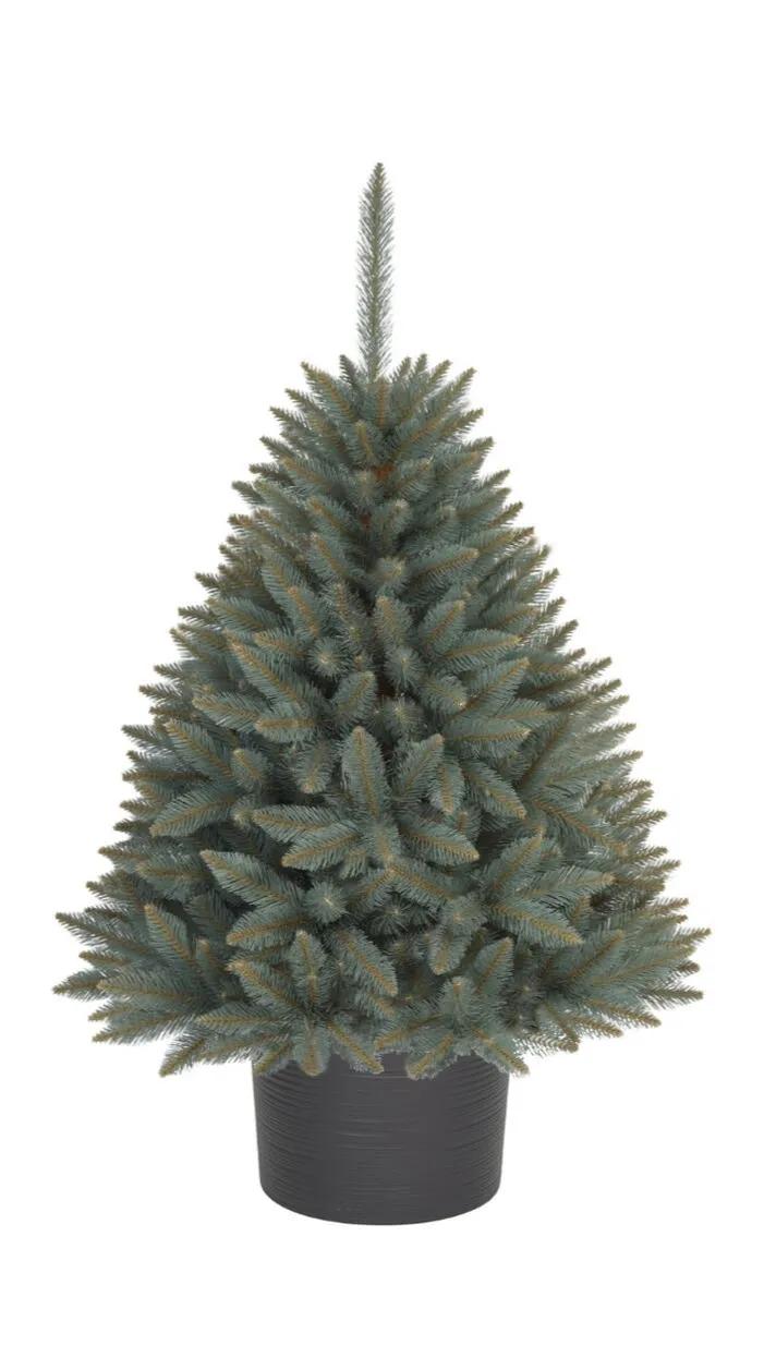 Choinka sztuczna świerk srebrny w okrągłej donicy 130 cm