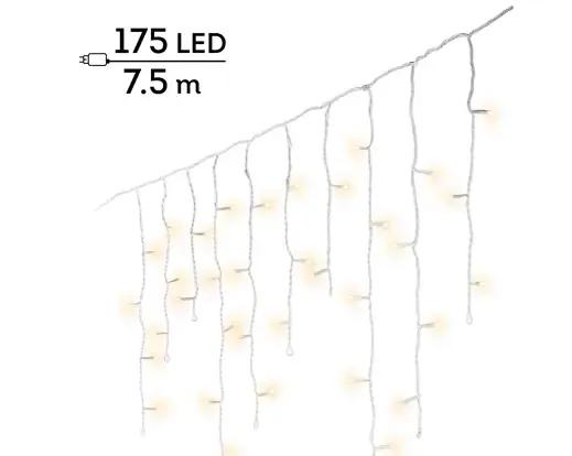 Kurtyna Świetlna Sople 175 LED 7,5m – Ciepła Biel (Twinkle)