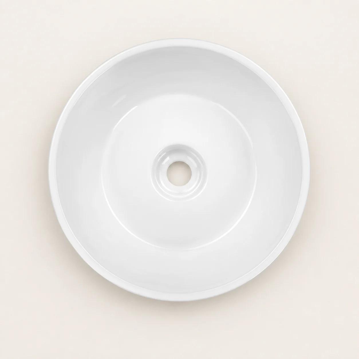 MIRAN - Umywalka ceramiczna nablatowa - biały - zdjęcie 2