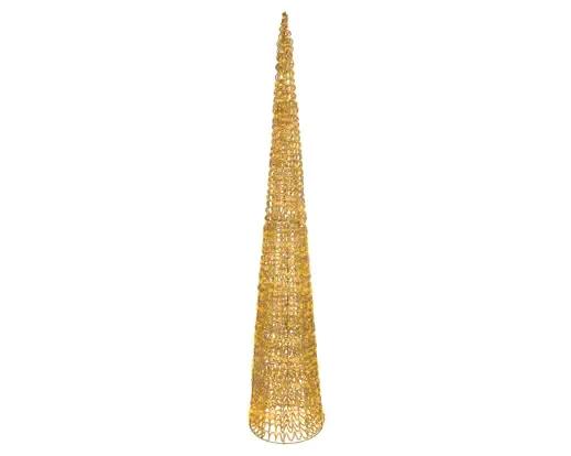 Choinka Choinkowy Stożek LED 1800 LED 180cm – Ciepła Biel (Twinkle / Flash) Złoty Stelaż
