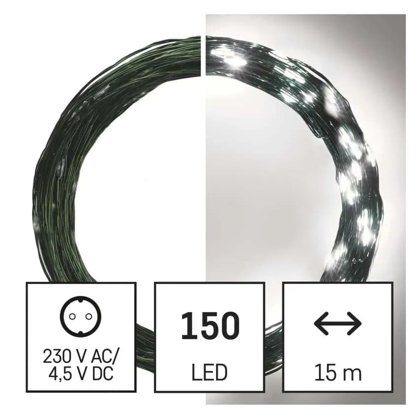 EMOS Drucik Świetlny NANO Łezki 150 LED 15m (Zimna Biel)