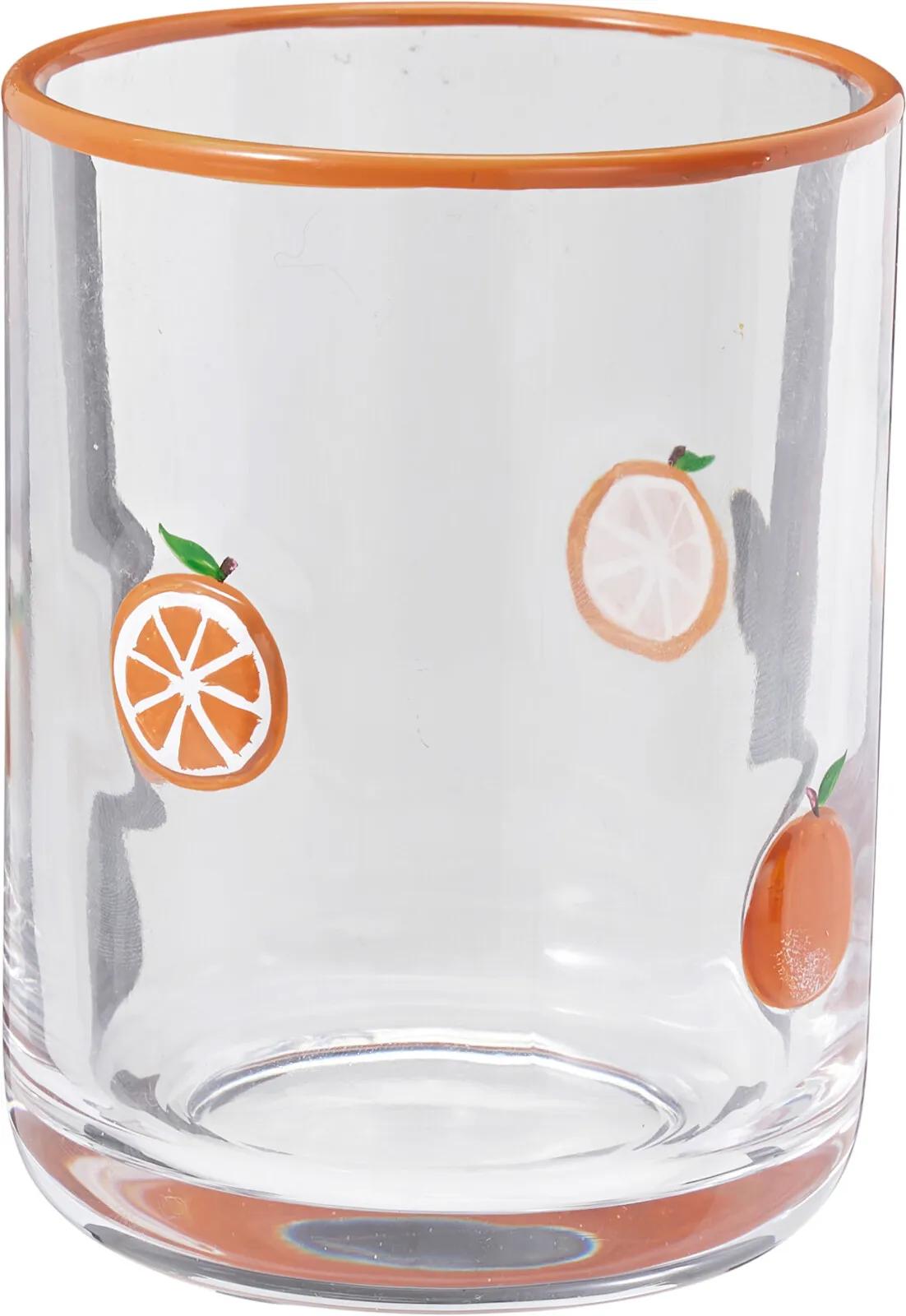 SZKLANKA DO NAPOJÓW 355 ml – RĘCZNIE MALOWANA, MOTYW POMARAŃCZY