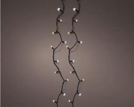 Zestaw Przedłużający Łańcuch 96 LED 9,5m – Soft Gold & Cool White (Flash) Czarny Przewód