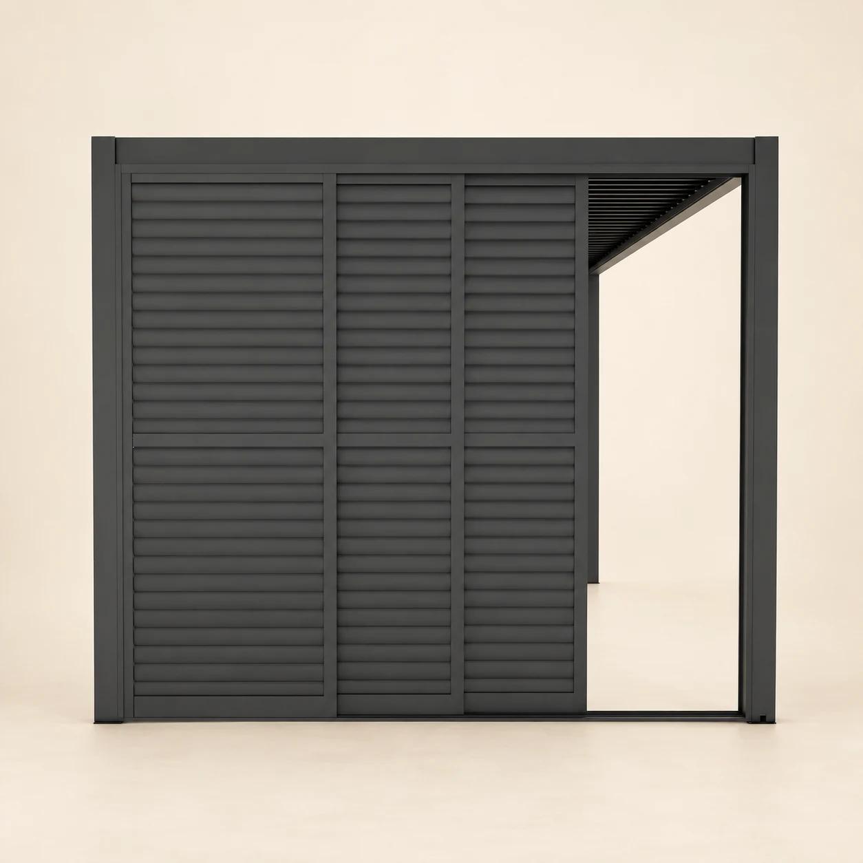 Drzwi przesuwne żaluzjowe R LUXE 270x238 antracyt