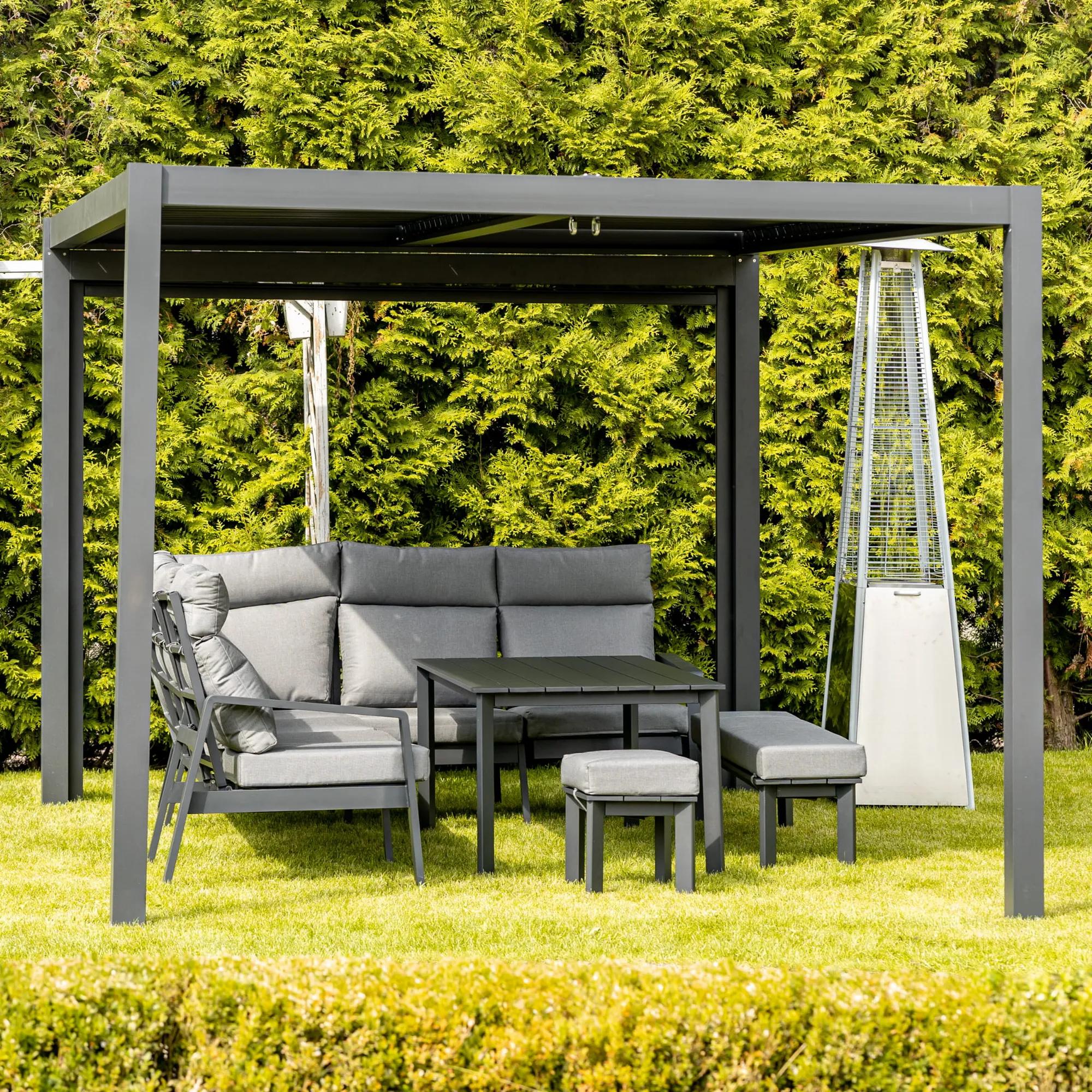 Pergola LUXE 3x4x2.5m antracyt z LED - zdjęcie 5