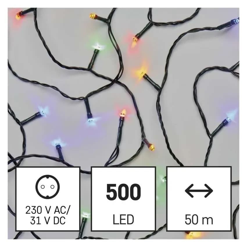 EMOS Łańcuch Choinkowy CLASSIC 500 LED 50m (Multikolor) – 8 Funkcji