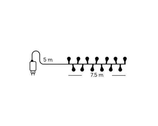 Lampki Choinkowe Kulki 350 LED Lumineo Cherry Compact Twinkle 7,5m Ciepła Biel