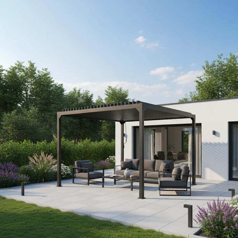 Pergola 3x4x2,3m aluminiowa ze stalowym dachem - zdjęcie 2