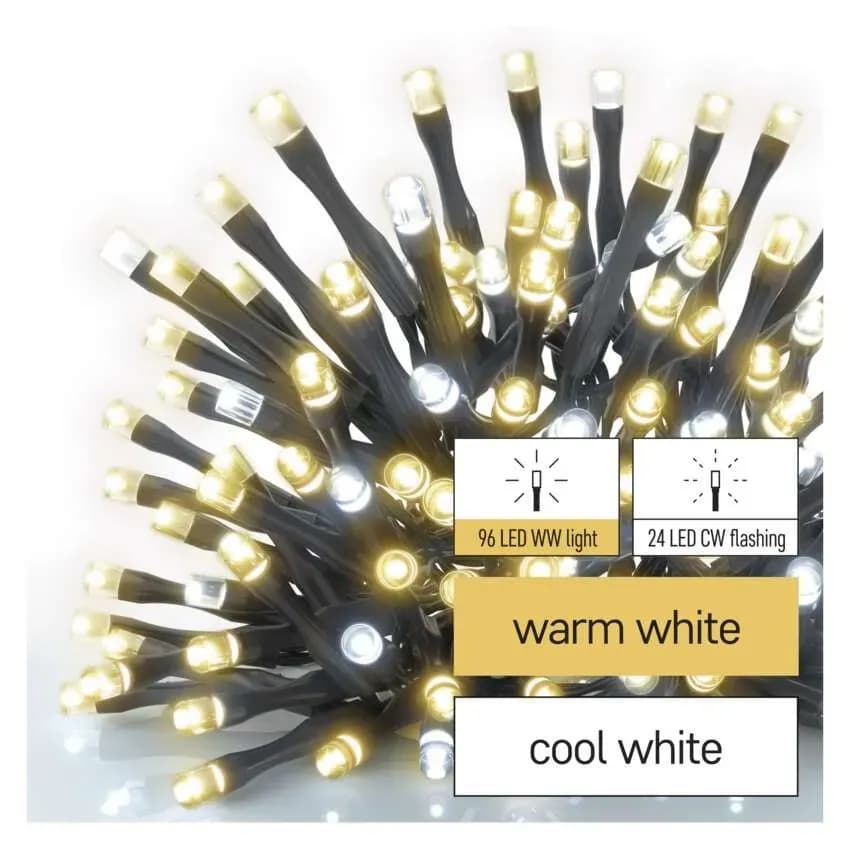 EMOS Łańcuch Choinkowy CLASSIC 120 LED 12m (Ciepła Biel + Zimna Biel Miga)