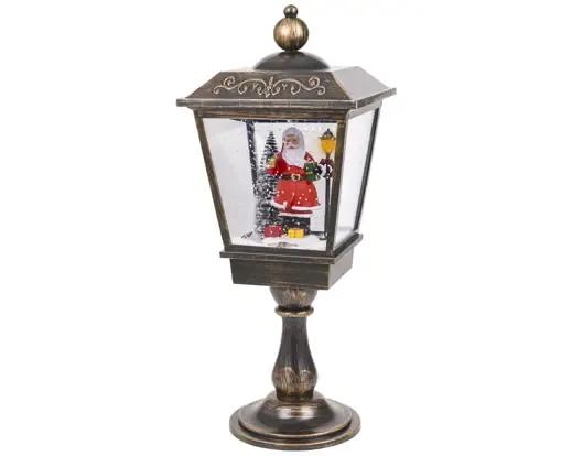Świąteczna Latarnia Śnieżna z Muzyką 33 LED Zimna Biel 70cm z Efektem Prószącego Śniegu