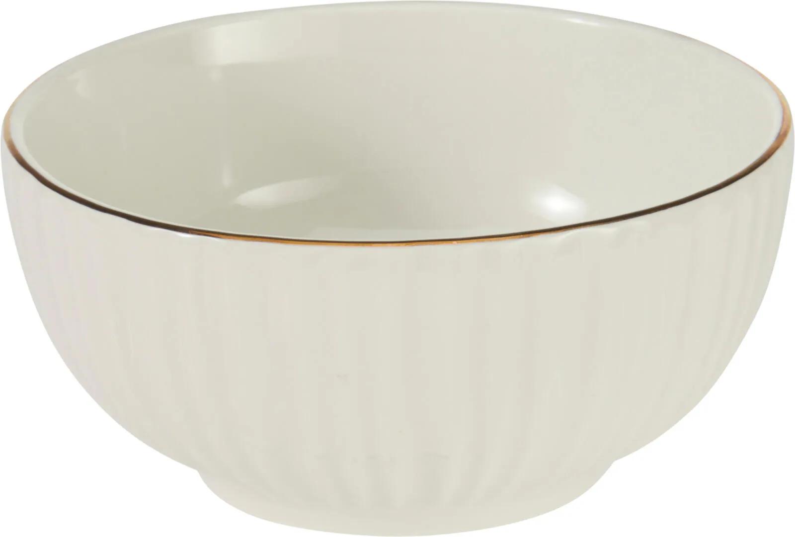 PORCELANOWA MISKA SALATERKA 480 ml ŚWIĄTECZNA – BIAŁA ZE ZŁOTYM RANTEM