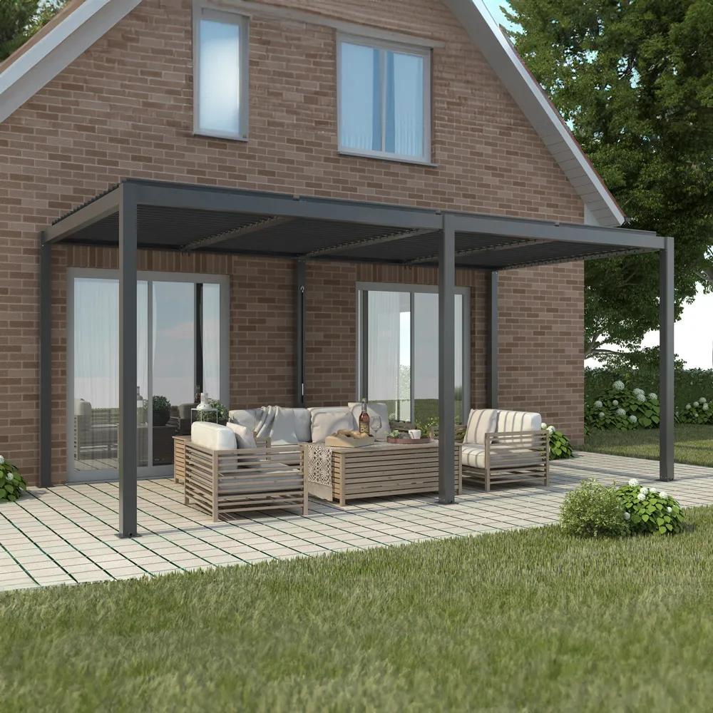 Pergola tarasowa Luxe 5.8 x 3 m antracytowa z LED - zdjęcie 4