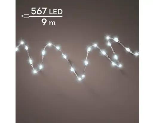 DRUCIKI CHOINKOWE STRING LIGHTS TWINKLE 567 LED – LAMPKI 9m Z TIMEREM (SREBRNY DRUCIK / ZIMNA BIEL)