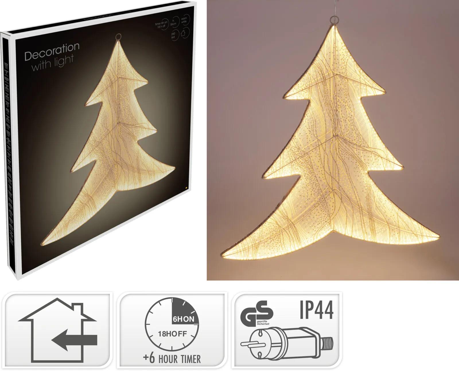 Świecąca Choinka Wisząca 3D – 260 LED