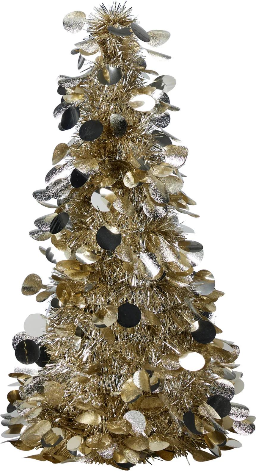 MINIMALISTYCZNA CHOINKA GIRLANDOWA 46 cm – SZAMPAŃSKIE DRZEWKO TINSEL TREE