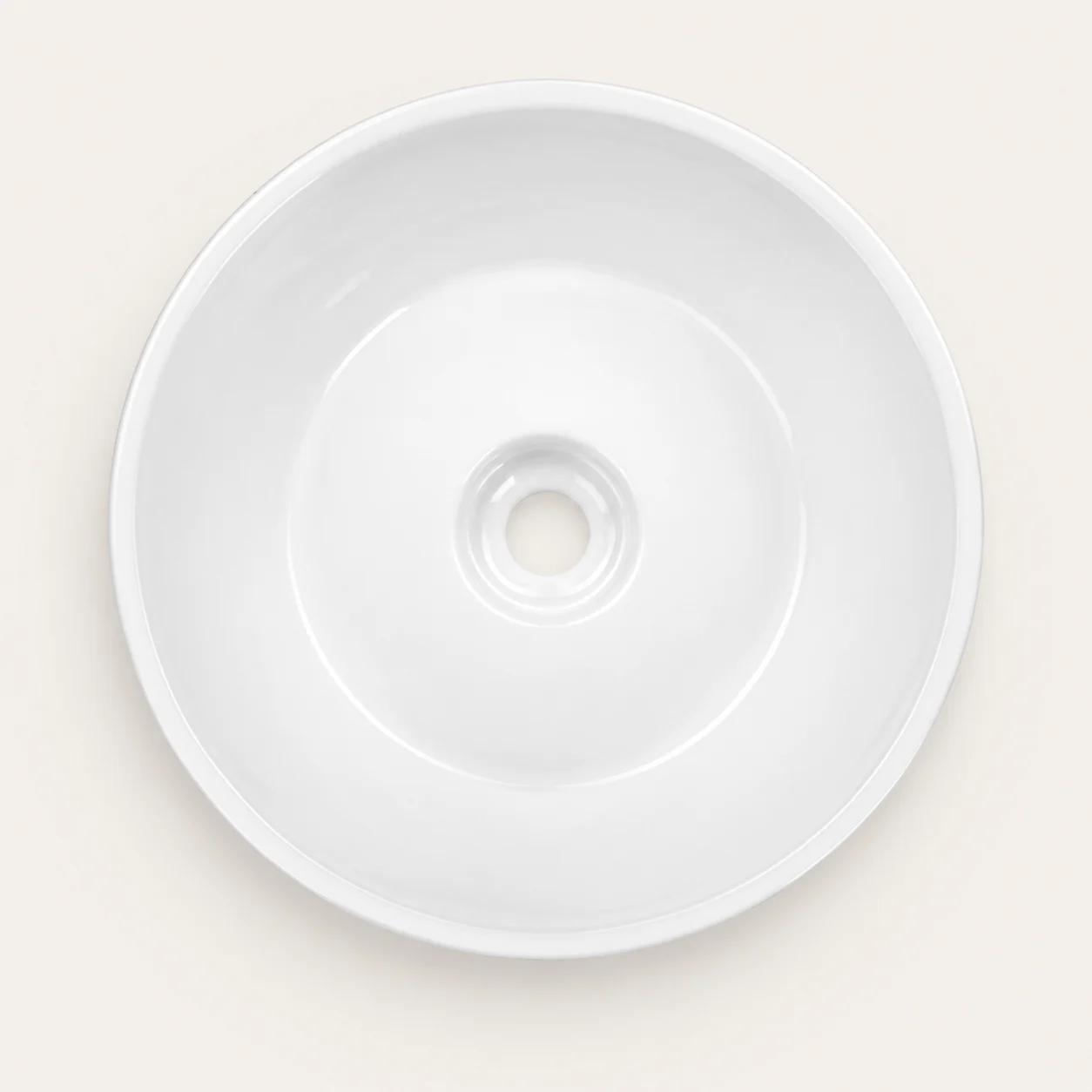 MIRAN - Umywalka ceramiczna nablatowa - biały - zdjęcie 4