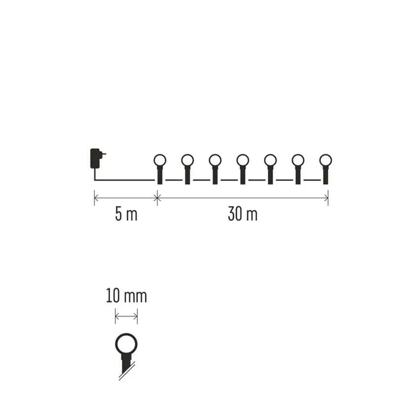 Lampki Choinkowe Kulki EMOS Cherry 300 LED – 30m, Multikolor (Multifunkcja)