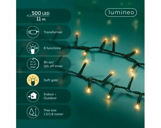 Lampki Choinkowe 500 LED Lumineo Compact 11m Soft Gold (Subtelny Złoty)