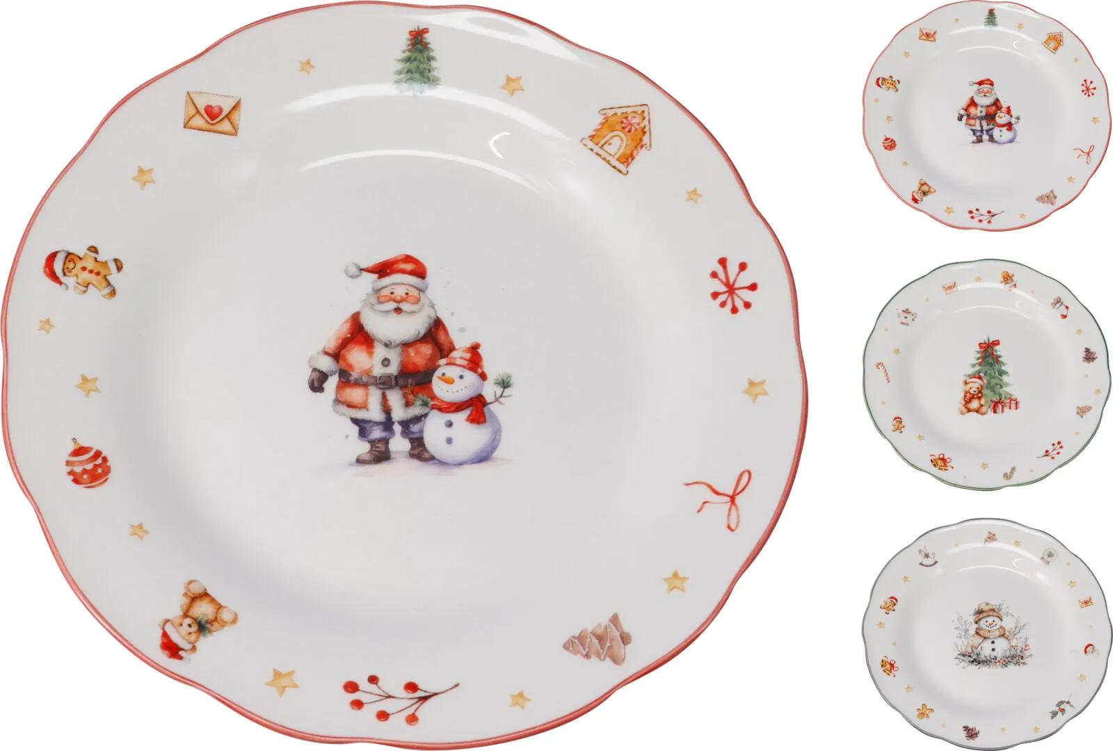 TALERZ PORCELANOWY SAŁATKOWY 19 cm – ŚWIĄTECZNY MOTYW