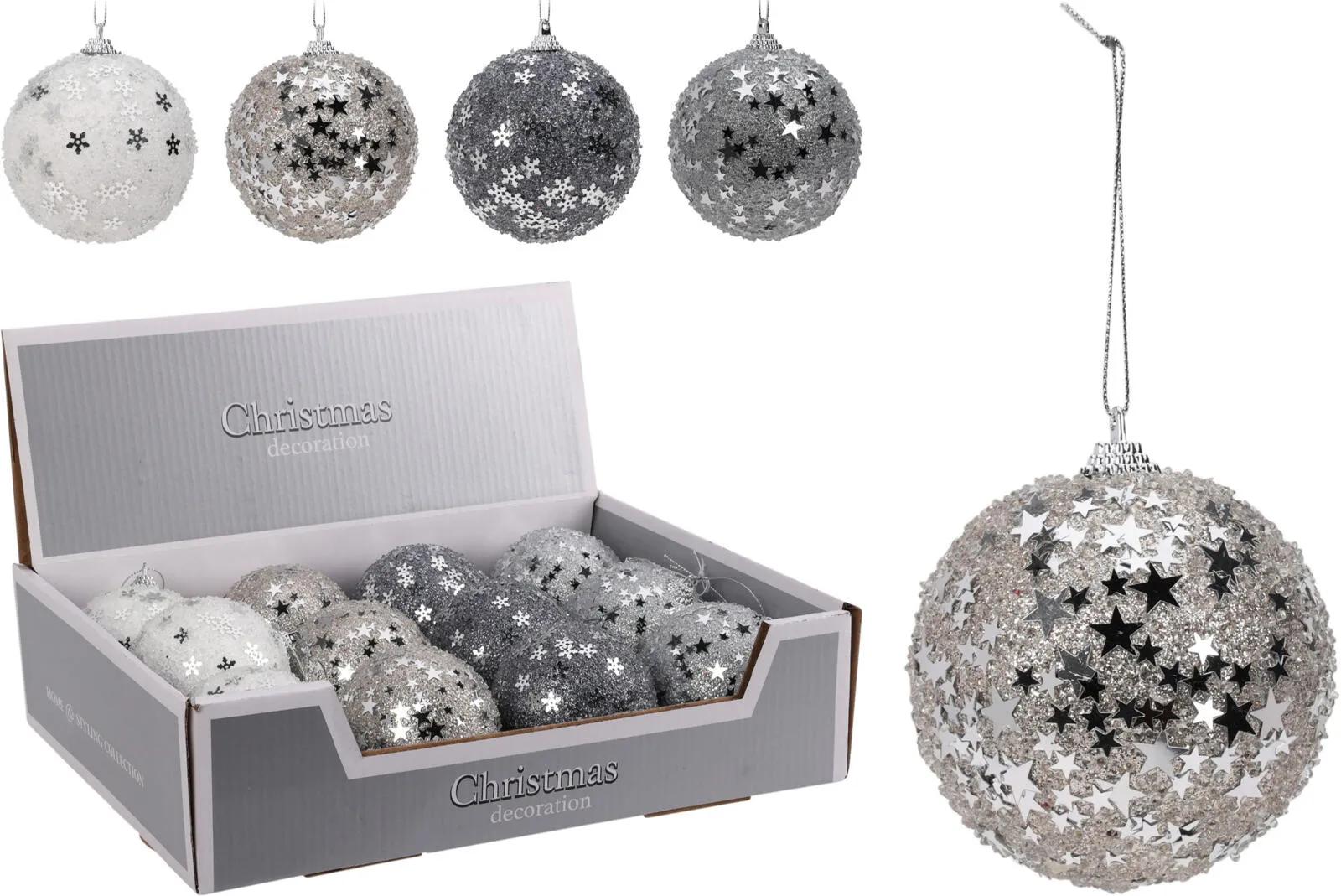 BROKATOWA BOMBKA CHOINKOWA 8 cm – ZIMOWA KOLEKCJA WINTER