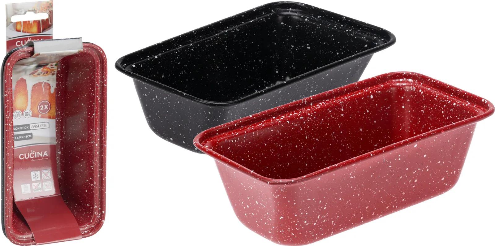 ZESTAW 2x MINI KEKSÓWKA FORMA DO CHLEBA CIASTA PASZTETU 16x9cm LA CUCINA