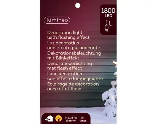 Choinka Choinkowy Stożek LED 1800 LED 180cm – Ciepła Biel (Twinkle / Flash) Złoty Stelaż