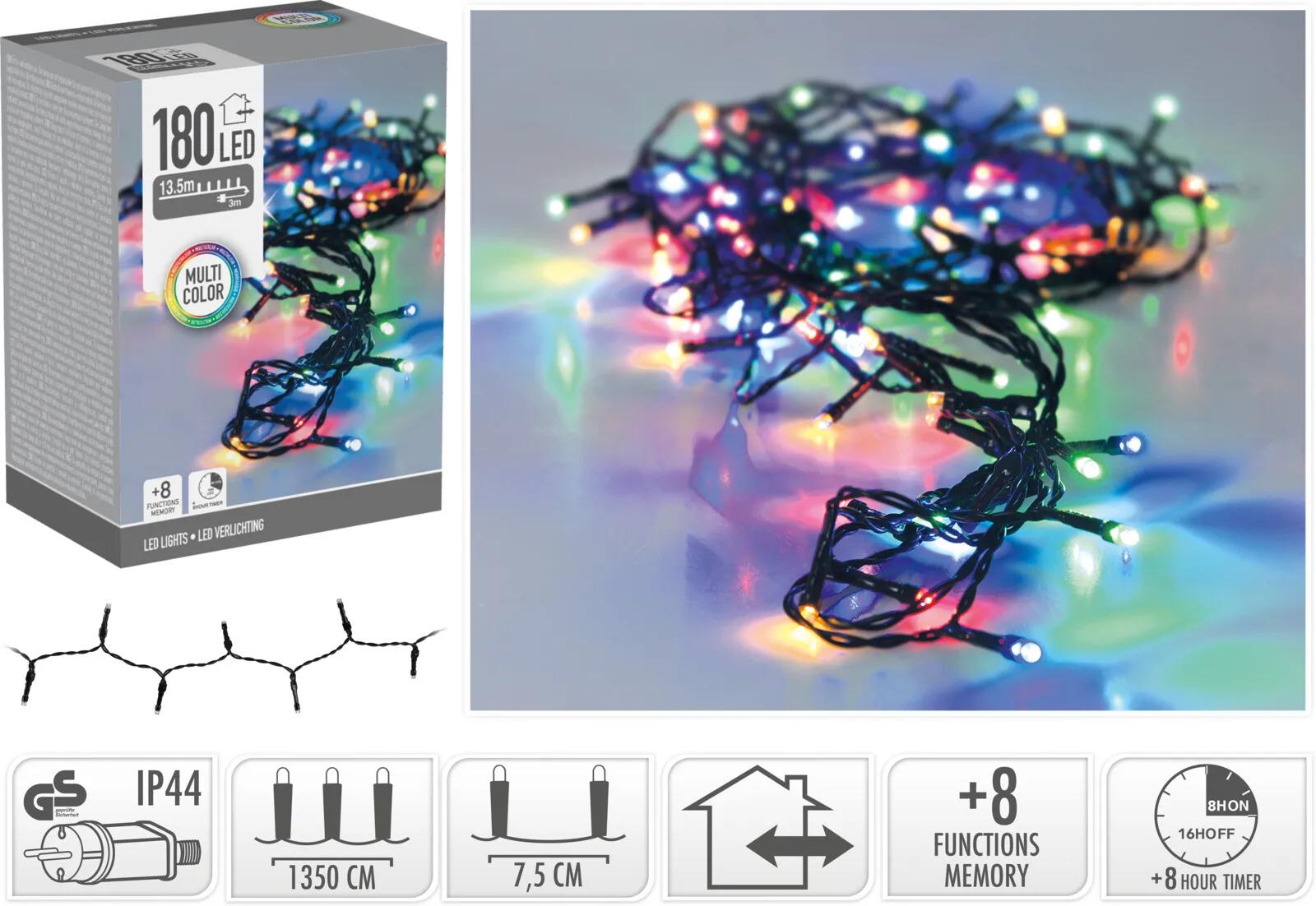 LAMPKI CHOINKOWE 180 LED 13.5m MULTIKOLOR