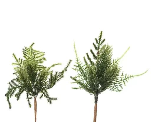 Sztuczna Gałązka Świerkowa z Cedrem i Paprocią – 22 cm Premium