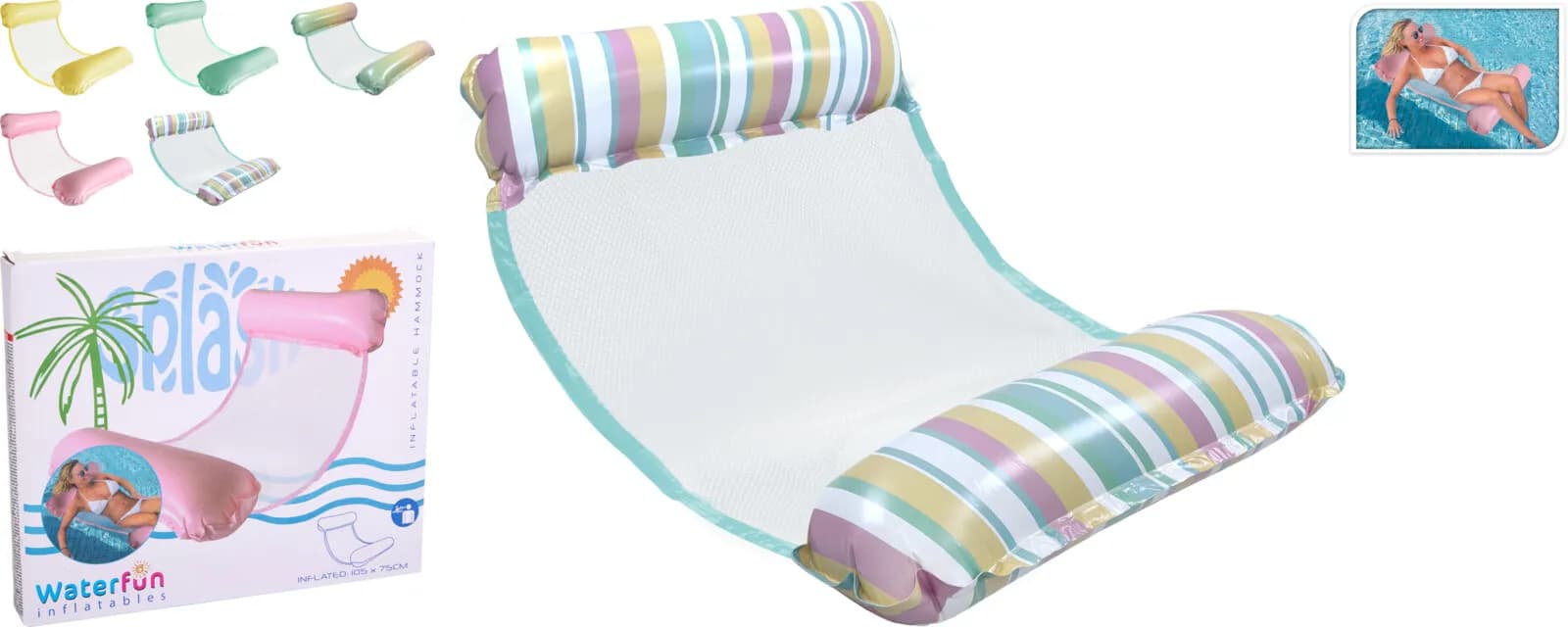 Dmuchany Hamak Wodny do Pływania Fotel Materac – Relaks w Wodzie (105x75 cm)